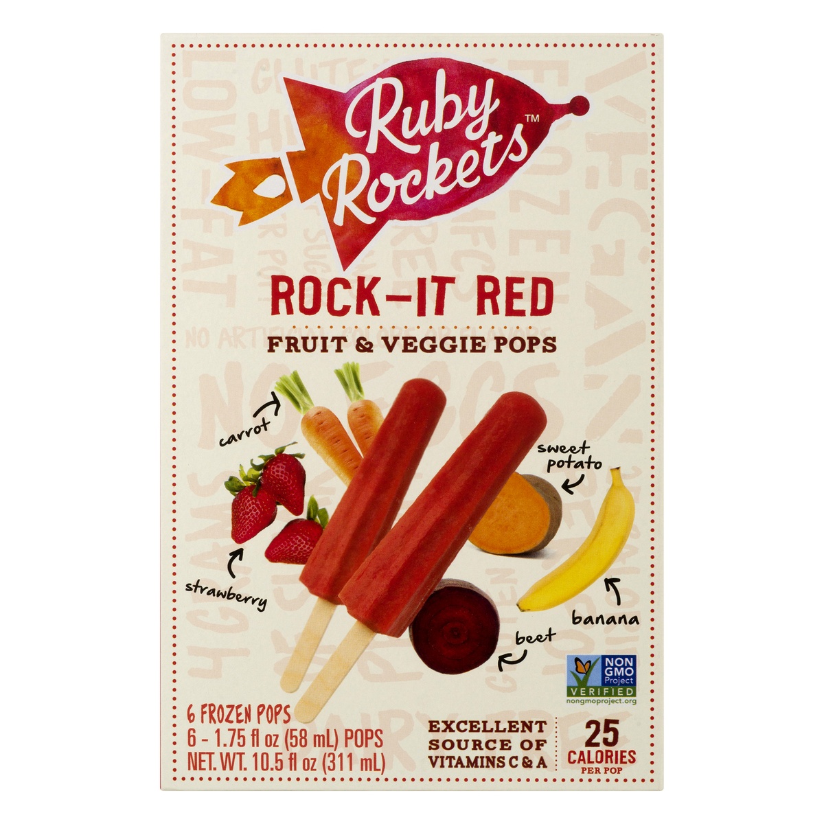 slide 1 of 12, Ruby Rocket's Fruit & Veggie Pops 6.0 ea, 6 ct