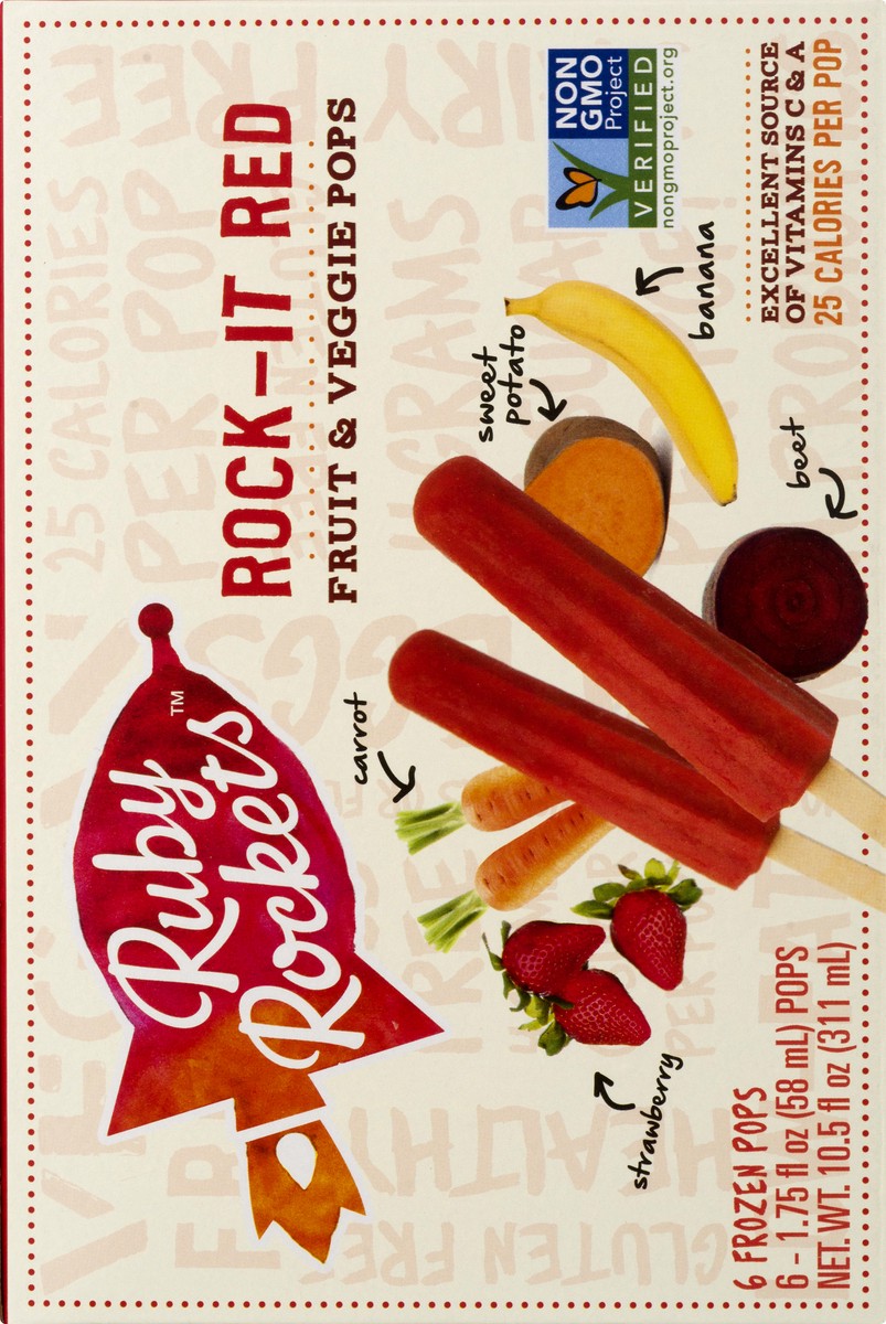 slide 4 of 12, Ruby Rocket's Fruit & Veggie Pops 6.0 ea, 6 ct