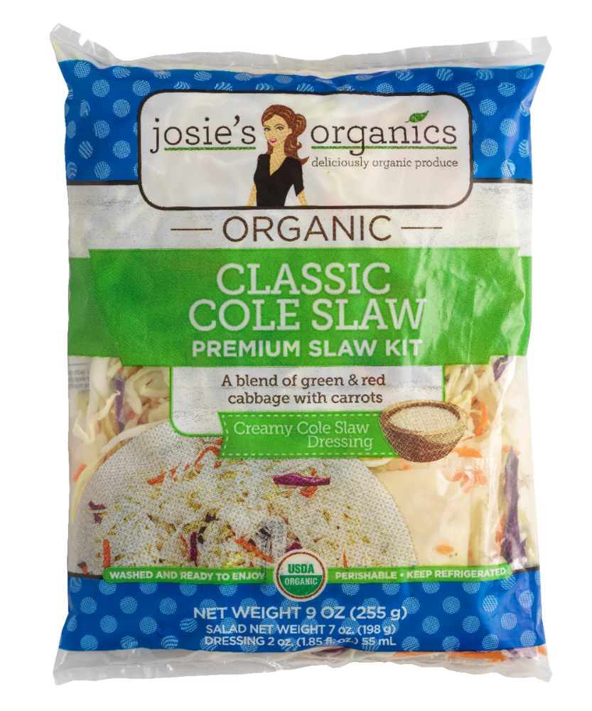 slide 1 of 1, Josie's Organics Classic Cole Slaw Premium Slaw Kit, 9 oz