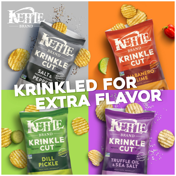 slide 12 of 19, Kettle Brand Krinkle Cut Dill Pickle Kettle Potato Chips, 7.500 oz