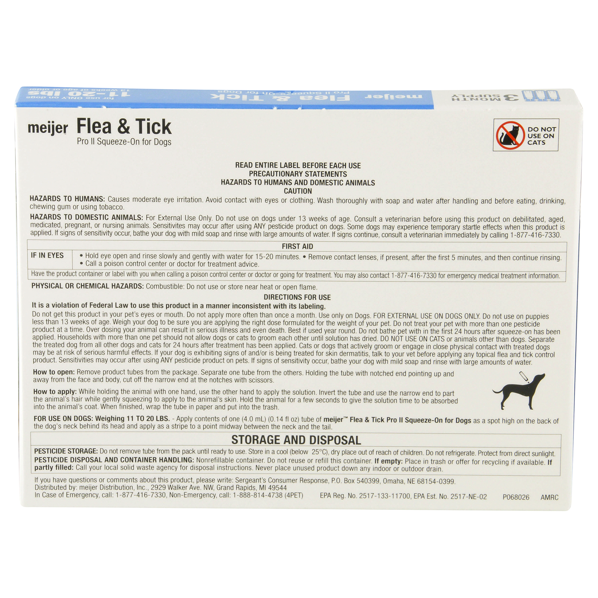 slide 5 of 13, Meijer Pro II Squeeze-On Flea & Tick for Dogs, 11 ct; 20 lb, 3 ct