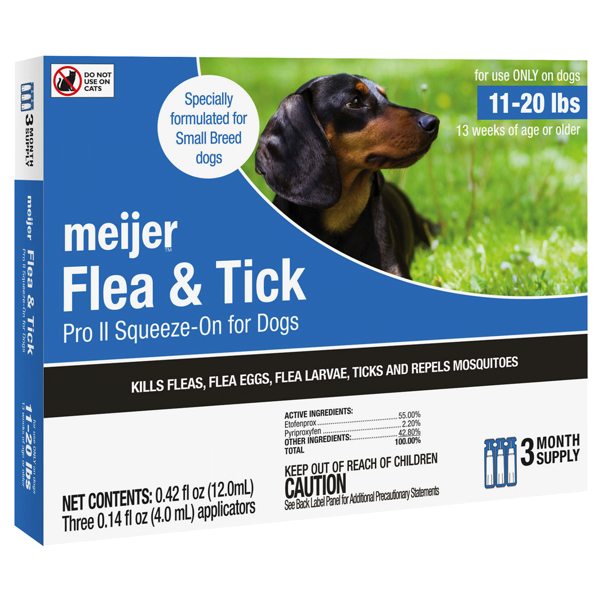 slide 1 of 13, Meijer Pro II Squeeze-On Flea & Tick for Dogs, 11 ct; 20 lb, 3 ct