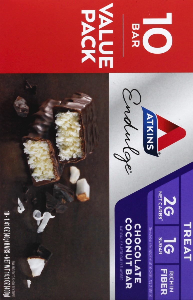 slide 5 of 9, Atkins Nutritional Chocolate Coconut Bar, 14.1 oz