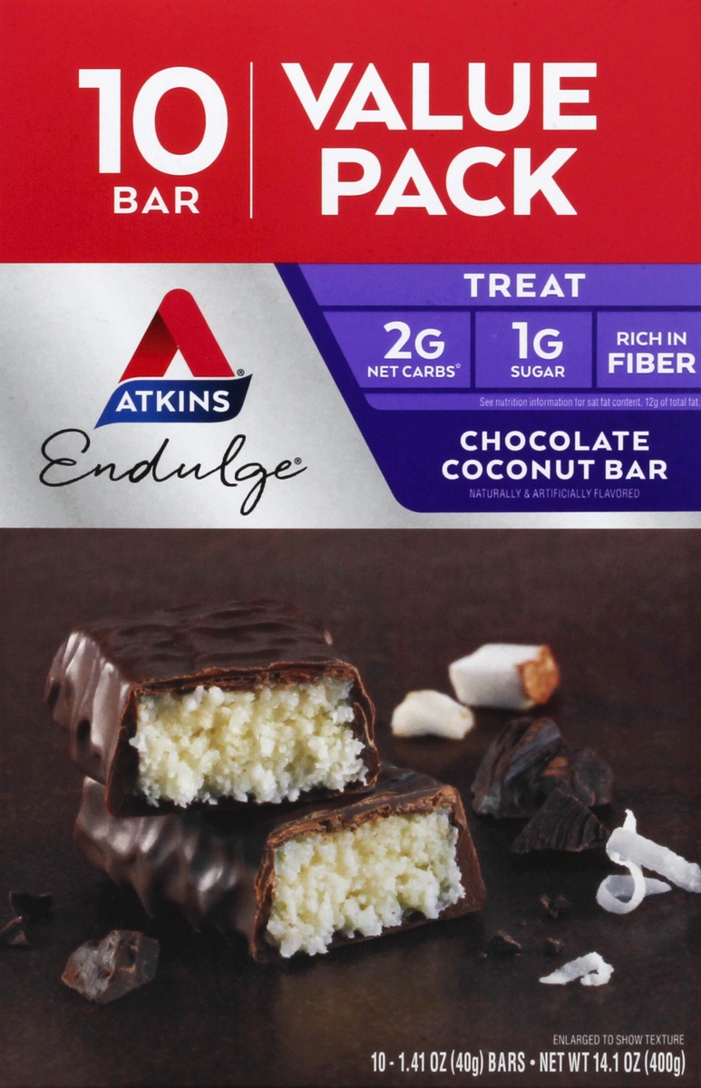 slide 6 of 9, Atkins Nutritional Chocolate Coconut Bar, 14.1 oz
