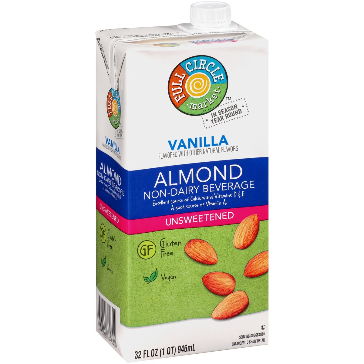 slide 4 of 9, Full Circle Market Almond Milk Vanilla, 32 fl oz