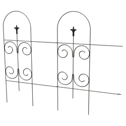 Panacea Black Folding Fence with Finial - 32" x 8'