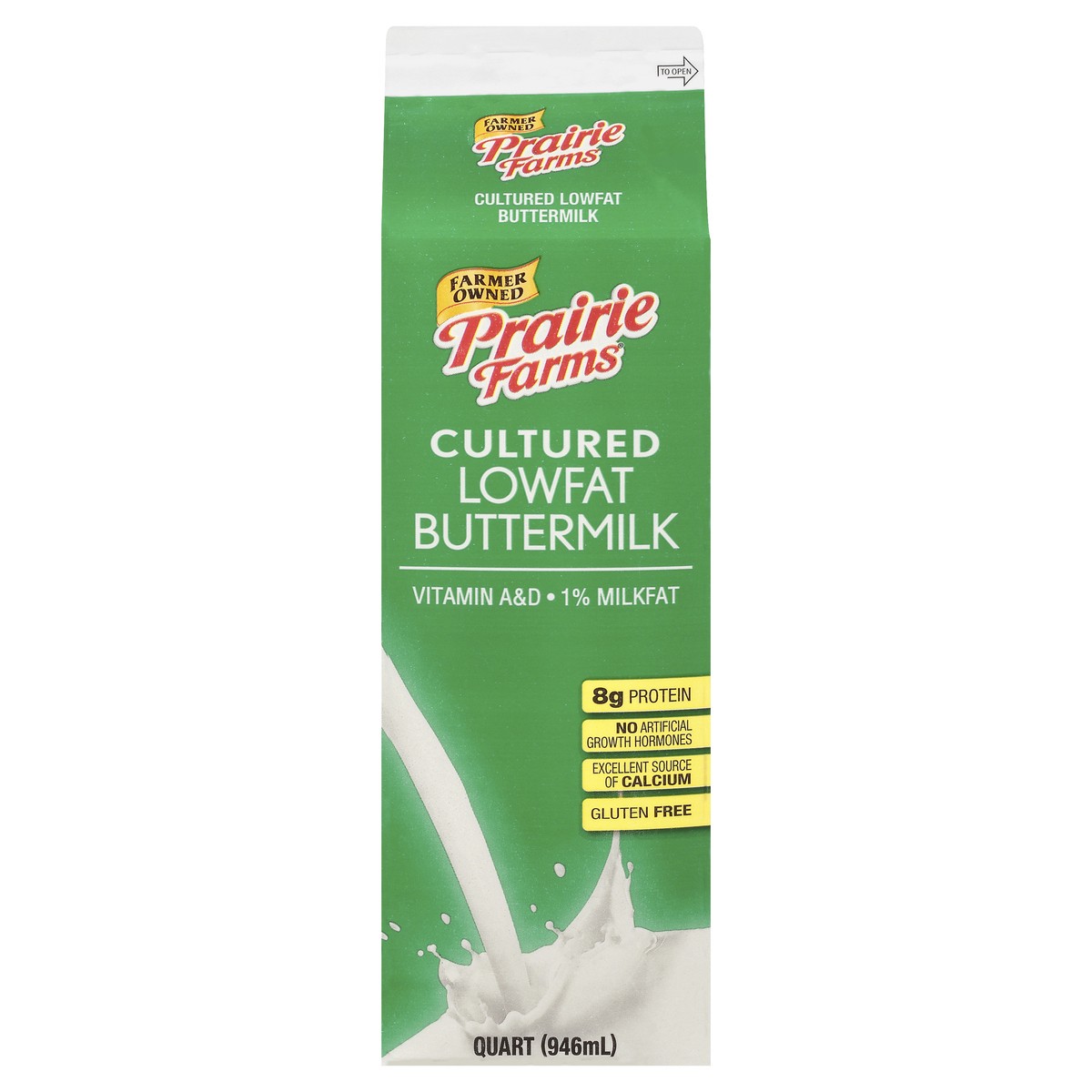 slide 1 of 9, Prairie Farms Lowfat Cultured 1% Milkfat Buttermilk 1 qt, 1 qt