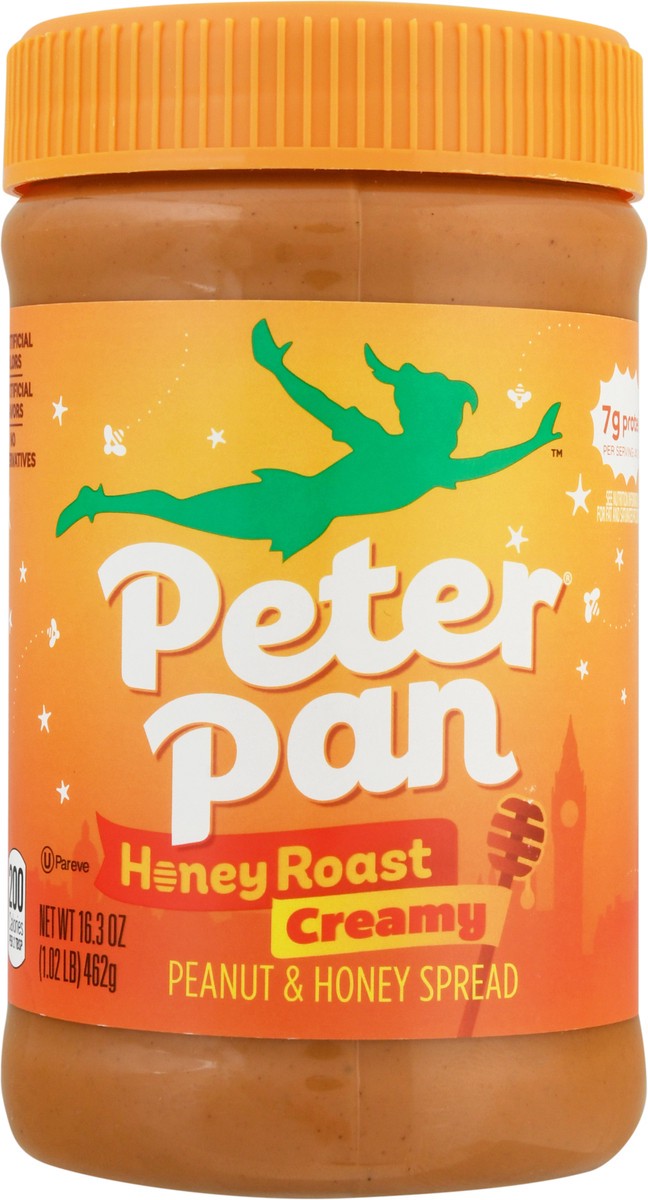 slide 5 of 14, Peter Pan Creamy Honey Roast Peanut Butter Spread, 16.3 OZ, 16.3 oz