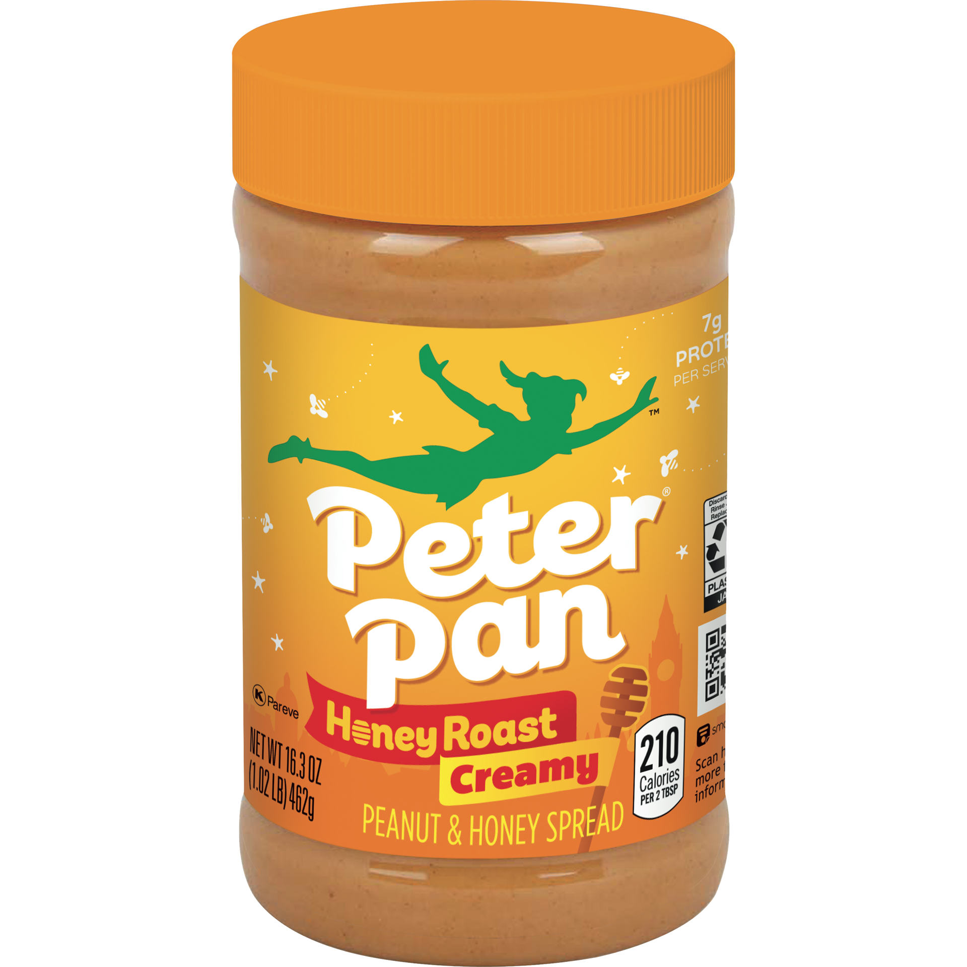 slide 1 of 14, Peter Pan Creamy Honey Roast Peanut Butter Spread, 16.3 OZ, 16.3 oz