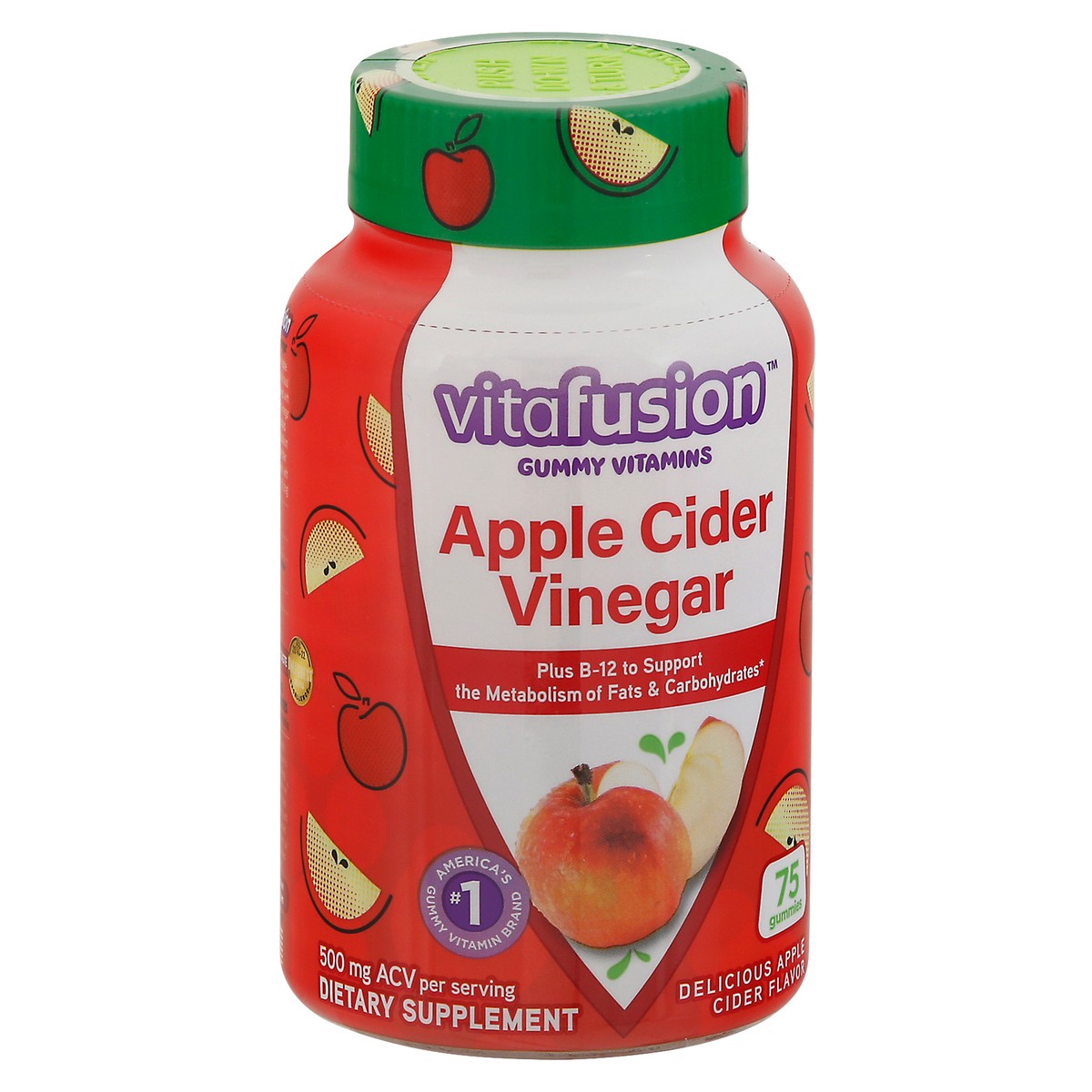 slide 2 of 9, vitafusion Apple Cider Vinegar Gummy Vitamins 75 Gummies, 60 ct