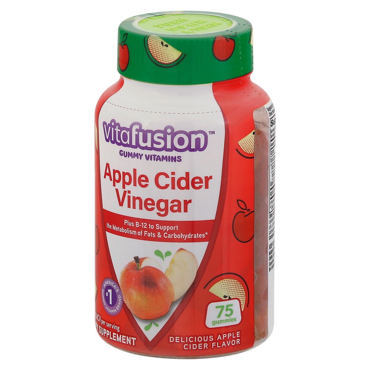 slide 3 of 9, vitafusion Apple Cider Vinegar Gummy Vitamins 75 Gummies, 60 ct