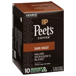 Peet's Coffee, Major Dickason's Dark Roast Coffee Pods - 10ct Carton