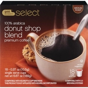 slide 1 of 1, CVS Gold Emblem Arabica Donut Shop Blend Premium Coffee, 18 ct