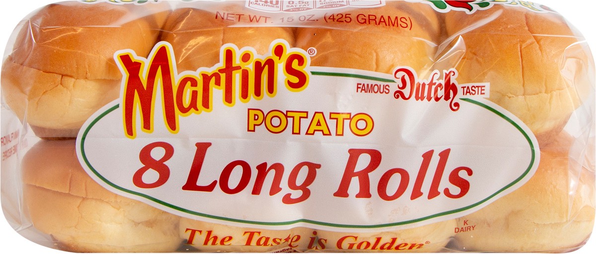 slide 2 of 9, Martin's Long Potato Rolls, 8 ct