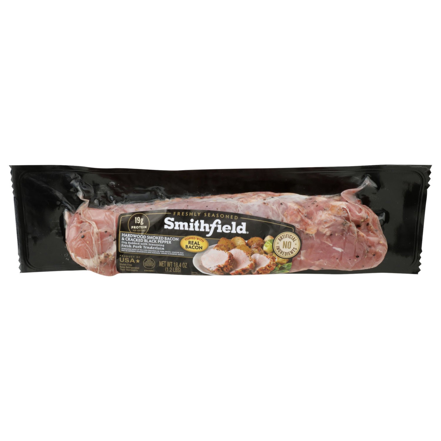 slide 1 of 1, Smithfield Bacon Pepper Tenderloin, 18.4 oz