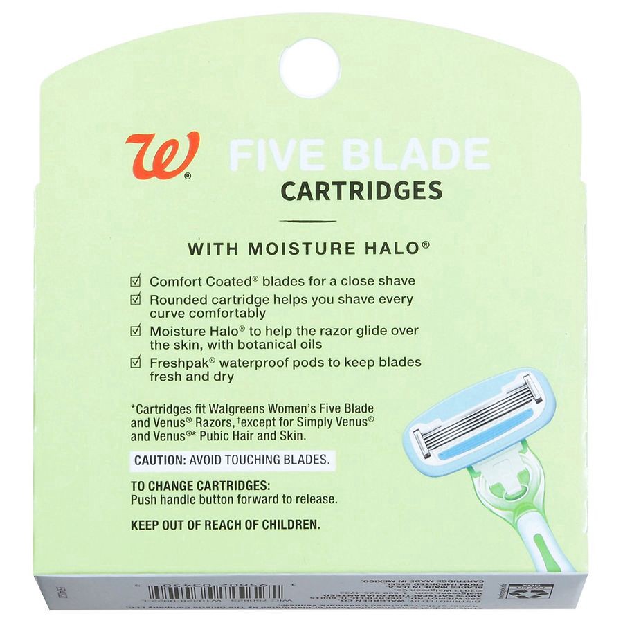 slide 2 of 2, Walgreens Women's Extra-Smooth 5-Blade Cartridges, 4 ct