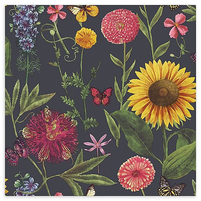 slide 1 of 2, Arthouse Summer Garden Wallpaper - Charcoal, 1 ct