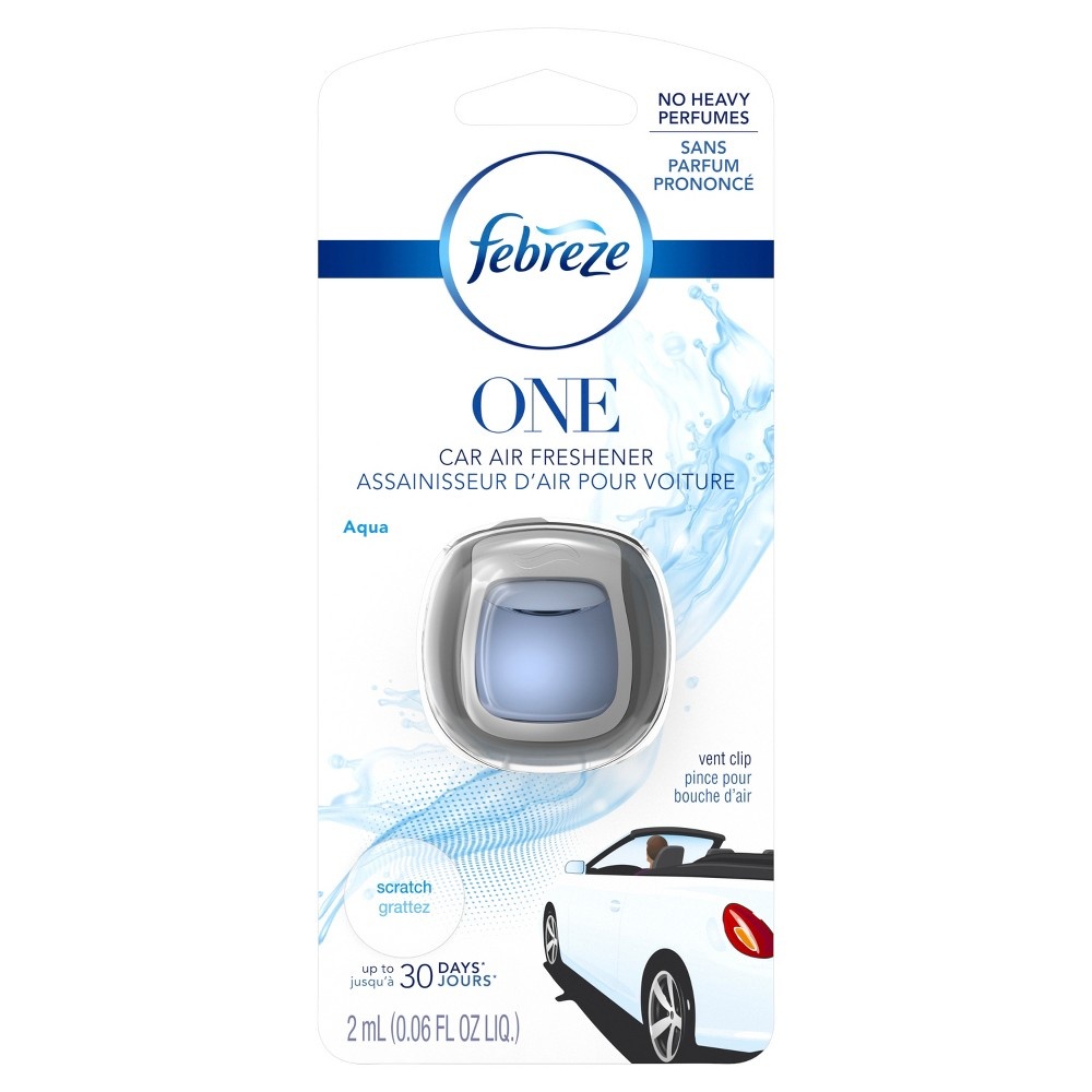 slide 4 of 5, Febreze Light Car Air Freshener Vent Clip Aqua, 0.06 oz