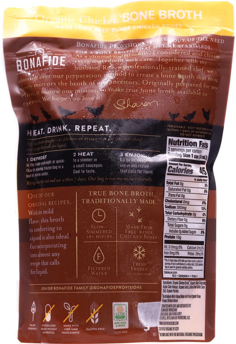 slide 13 of 13, Bonafide Provisions Organic Chicken Bone Broth 24 fl oz, 24 fl oz