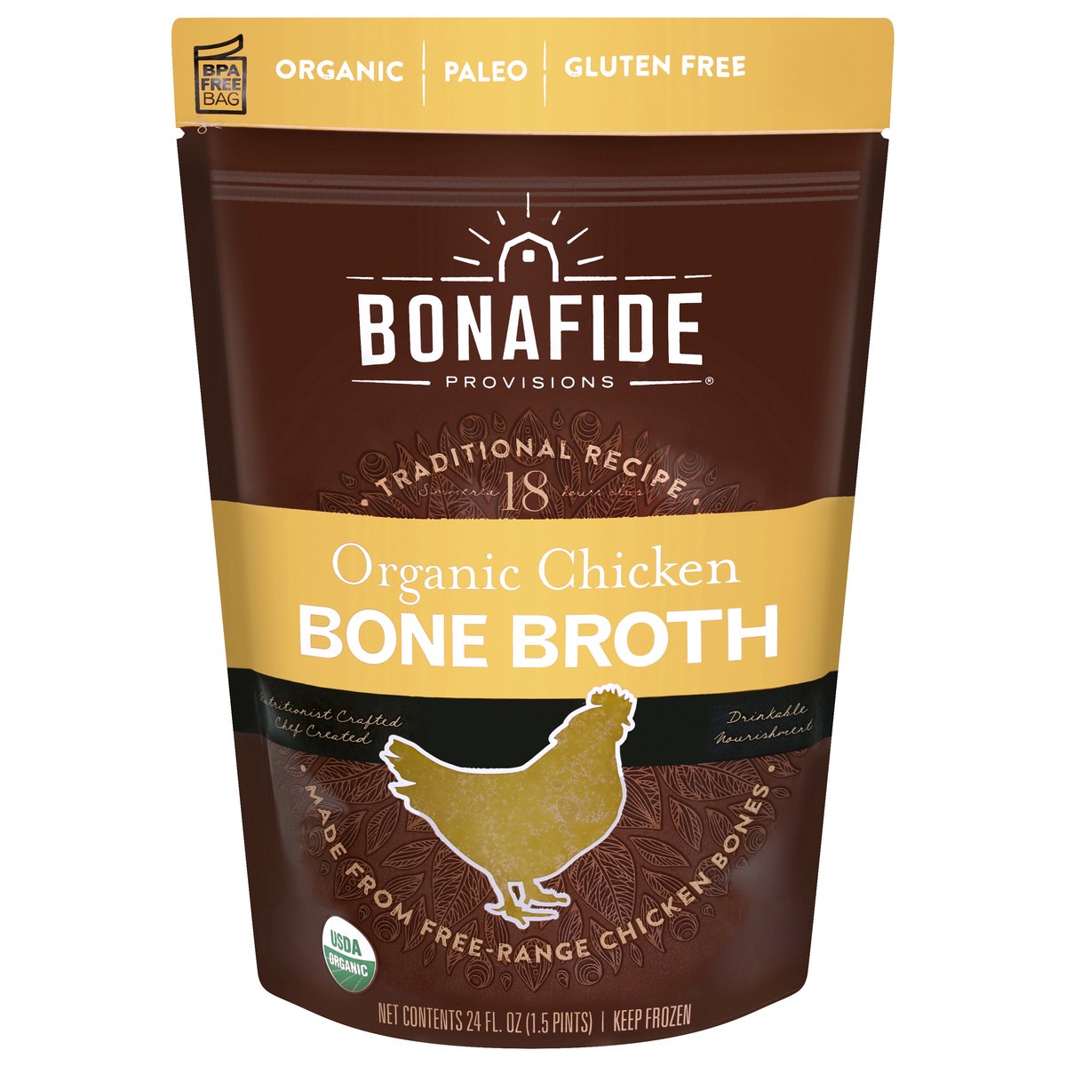 slide 1 of 13, Bonafide Provisions Organic Chicken Bone Broth 24 fl oz, 24 fl oz