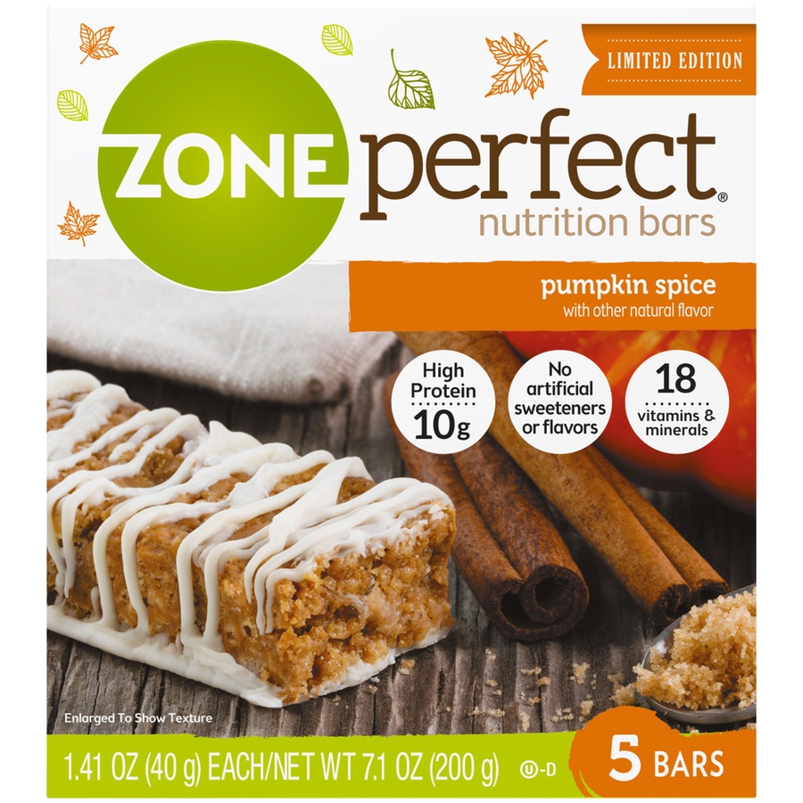 slide 1 of 1, Zone Perfect Limited Edition Pumpkin Spice Nutrition Bars, 5 ct; 1.41 oz