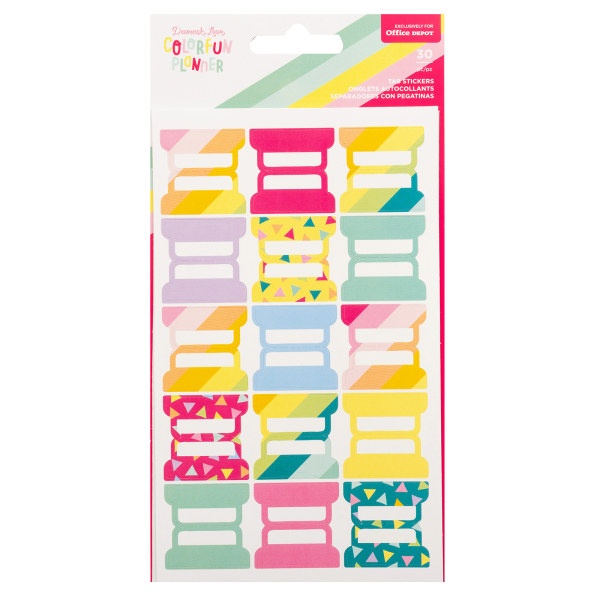 slide 1 of 1, American Crafts Damask Love Colorfun Planner Tab Stickers, Assorted Colors, Pack Of 30 Tabs, 30 ct