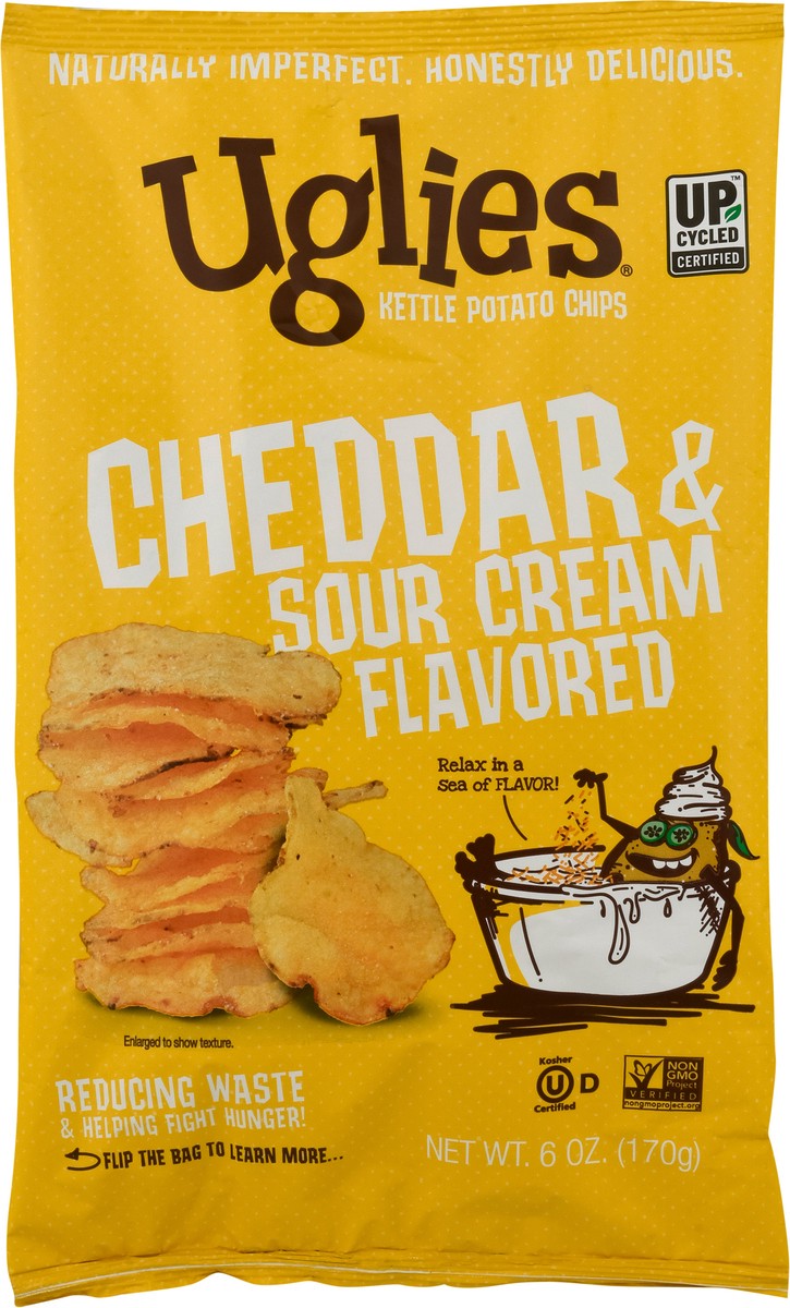 slide 11 of 13, Uglies Kettle Potato Chips, Cheddar & Sour Cream Flavored 6 Oz, 