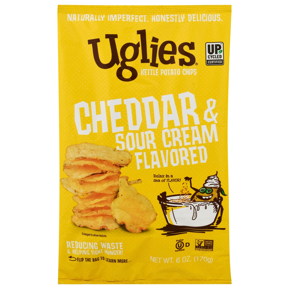 slide 1 of 13, Uglies Kettle Potato Chips, Cheddar & Sour Cream Flavored 6 Oz, 