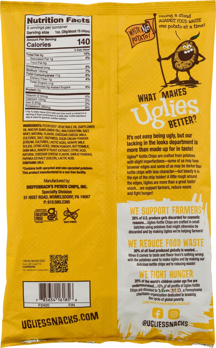 slide 9 of 13, Uglies Kettle Potato Chips, Cheddar & Sour Cream Flavored 6 Oz, 