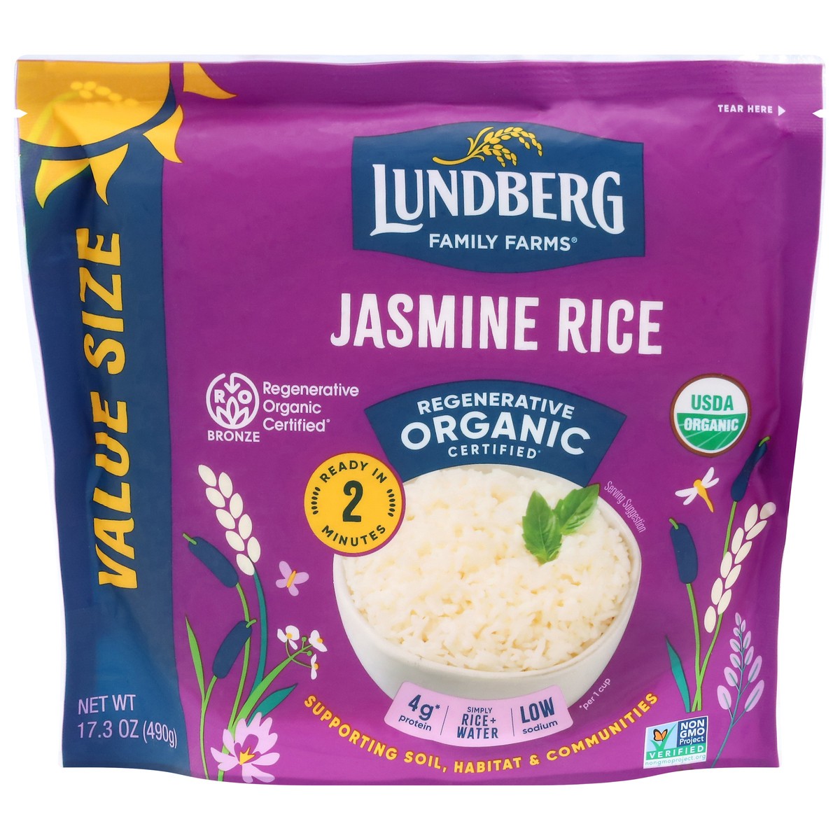 slide 1 of 13, Lundberg Family Farms Value Size Organic Jasmine Rice 17.3 oz, 17.30 oz