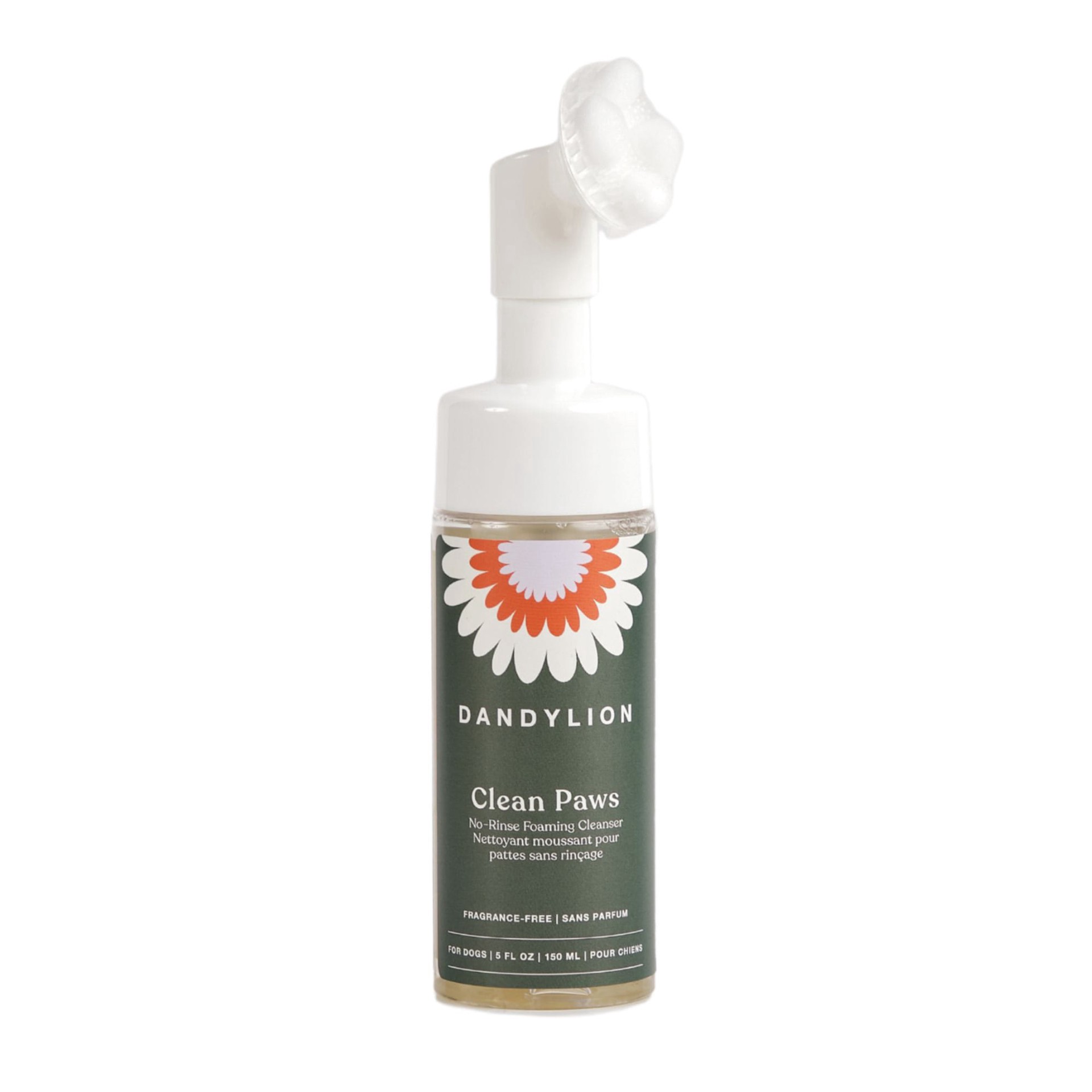 slide 1 of 1, Dandylion Clean Paws No-Rinse Foaming Cleanser for Dogs, 5 fl. oz., 5 fl oz