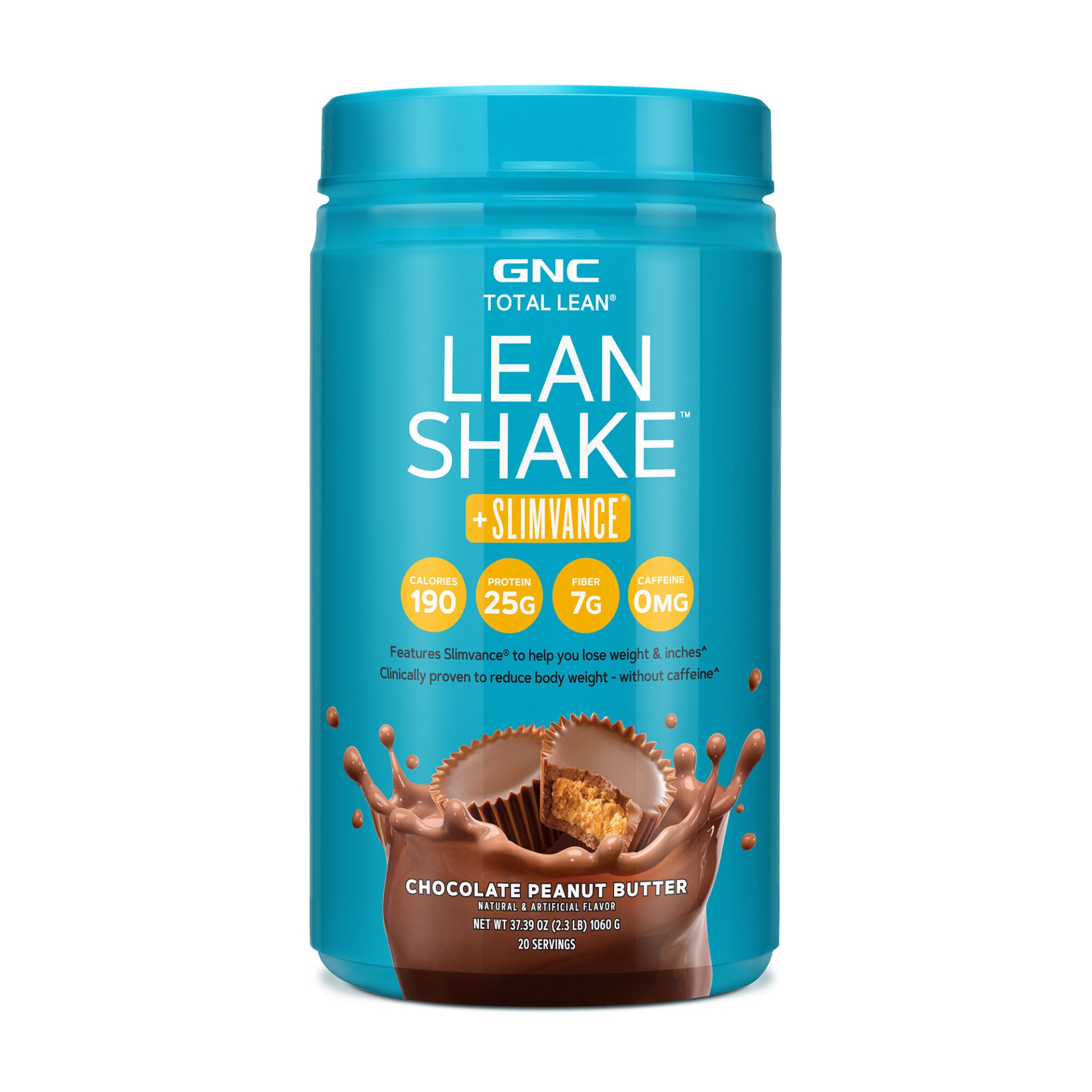 slide 1 of 1, GNC Total Lean Lean Shake + Slimvance Non Stim - Chocolate Peanut Butter, 2.3 lb