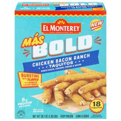 El Monterey Mas Bold Chicken Bacon Ranch Taquitos 18 ct