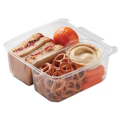 Meal Simple by H-E-B Kids' PB&J Sandwich, Pretzels, Orange, Carrots & Hummus