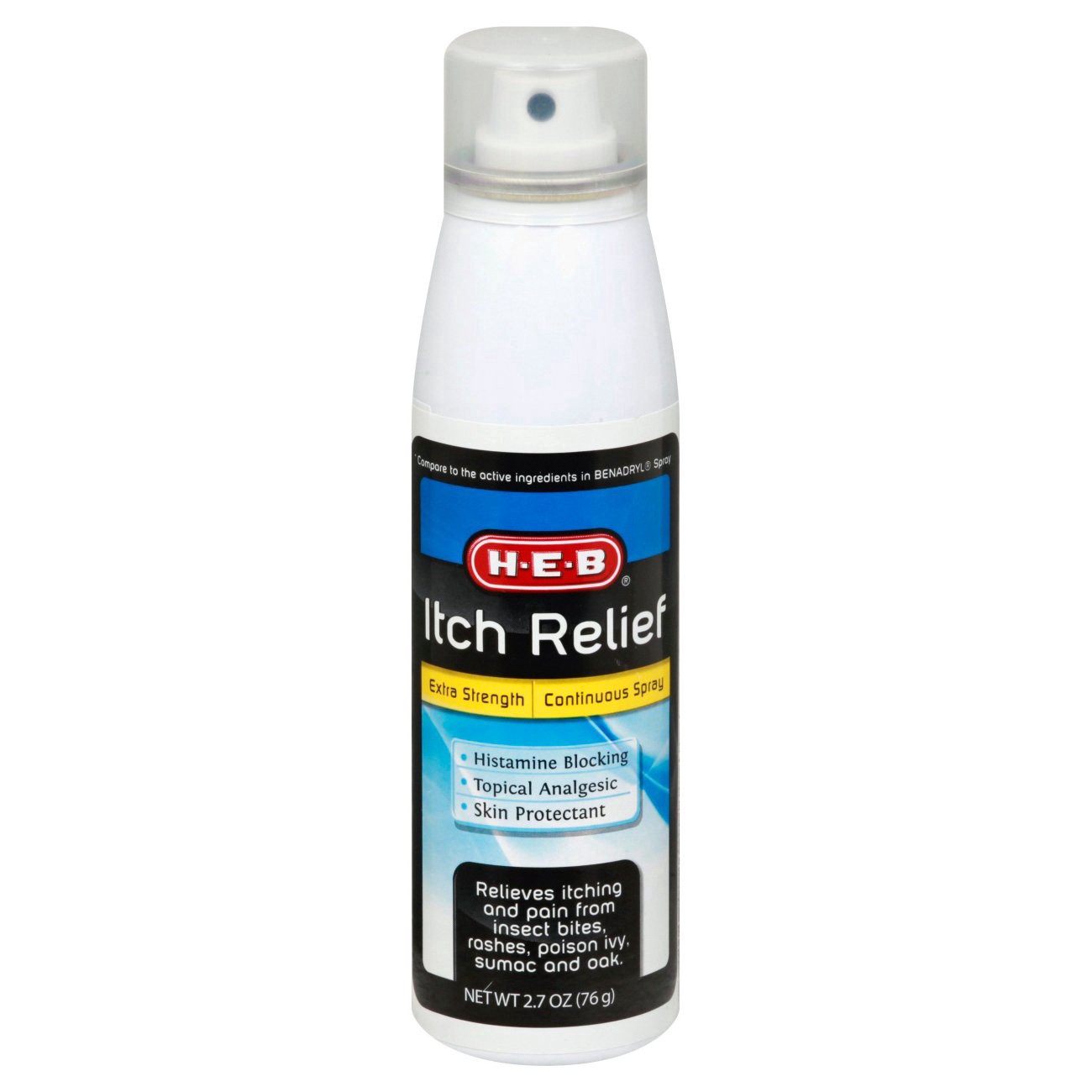 slide 1 of 1, H-E-B Extra Strength Itch Relief Spray, 3 oz