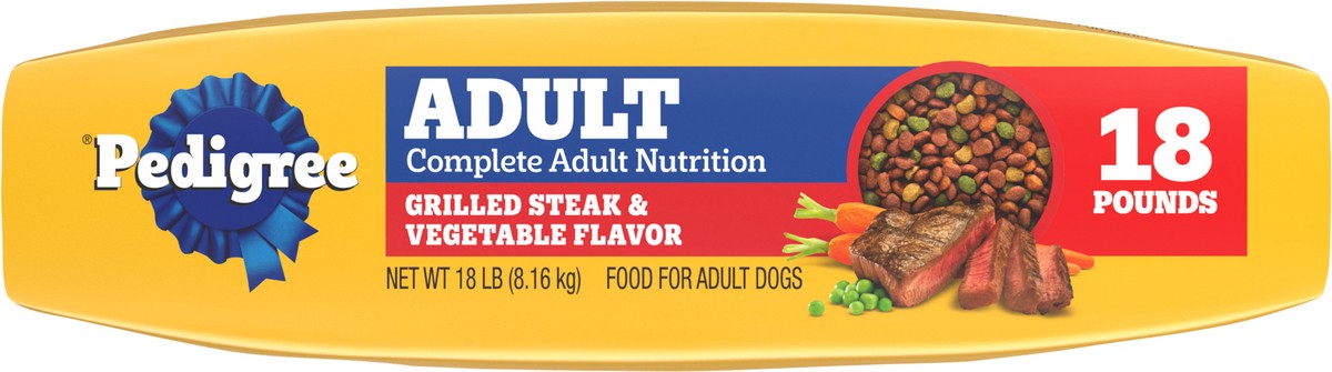slide 6 of 15, Pedigree Adult Grilled Steak & Vegetable Flavor Food for Dogs 18 lb, 18 lb
