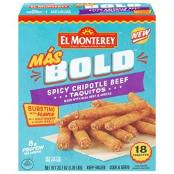 El Monterey Bold Spicy Chipotle Beef Taquitos 18 ct
