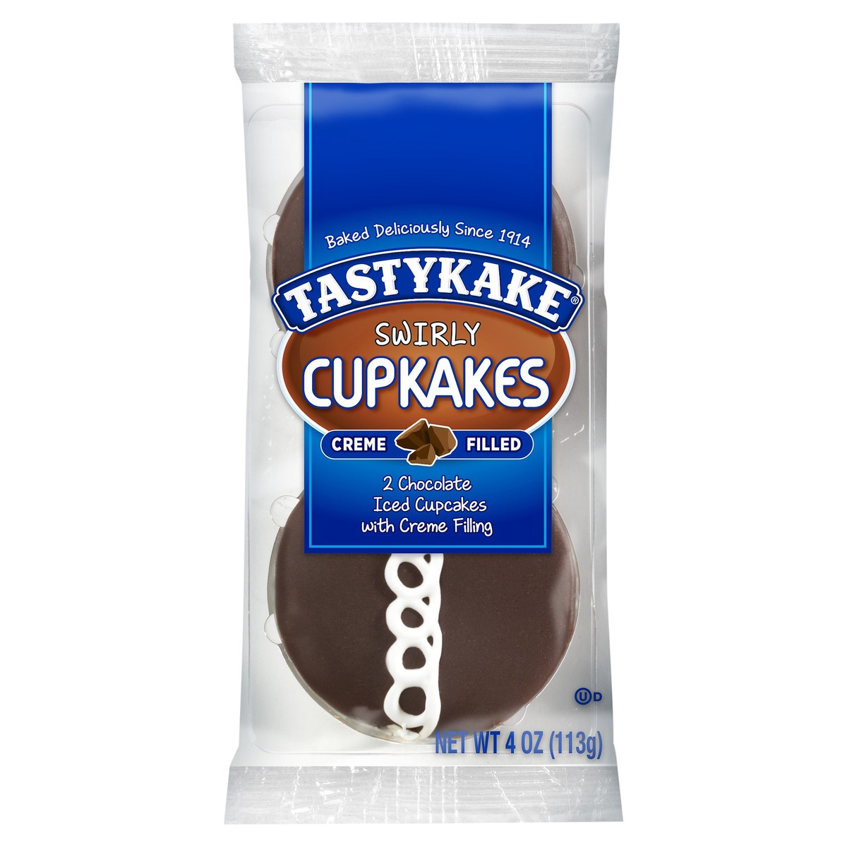 slide 1 of 1, Tastykake Swirly Creme Filled Chocolate Cupkakes Pack, 2 ct