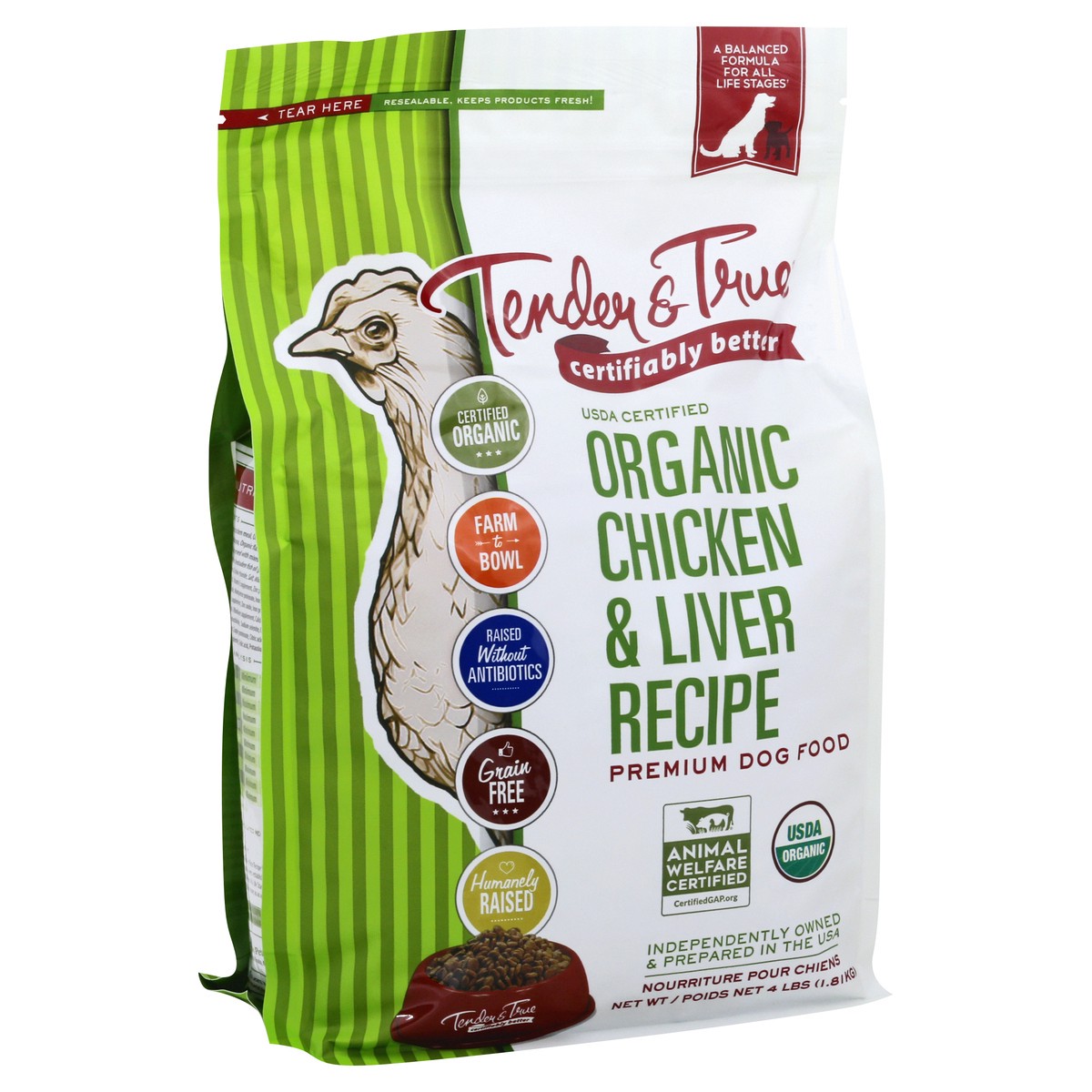 slide 4 of 12, Tender And True Chicken & Liver Dog Food, 4 lb