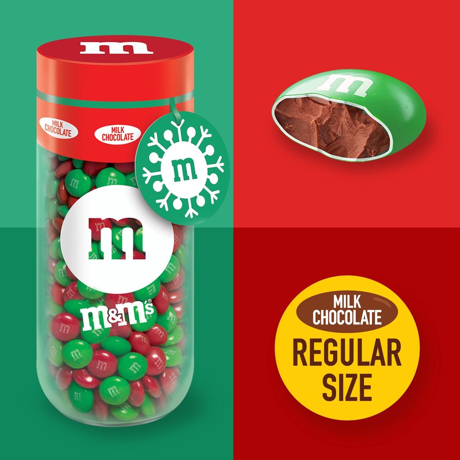 slide 2 of 8, M&M's Milk Chocolate Christmas Candy Gift 13-Ounce Jar, 13 oz