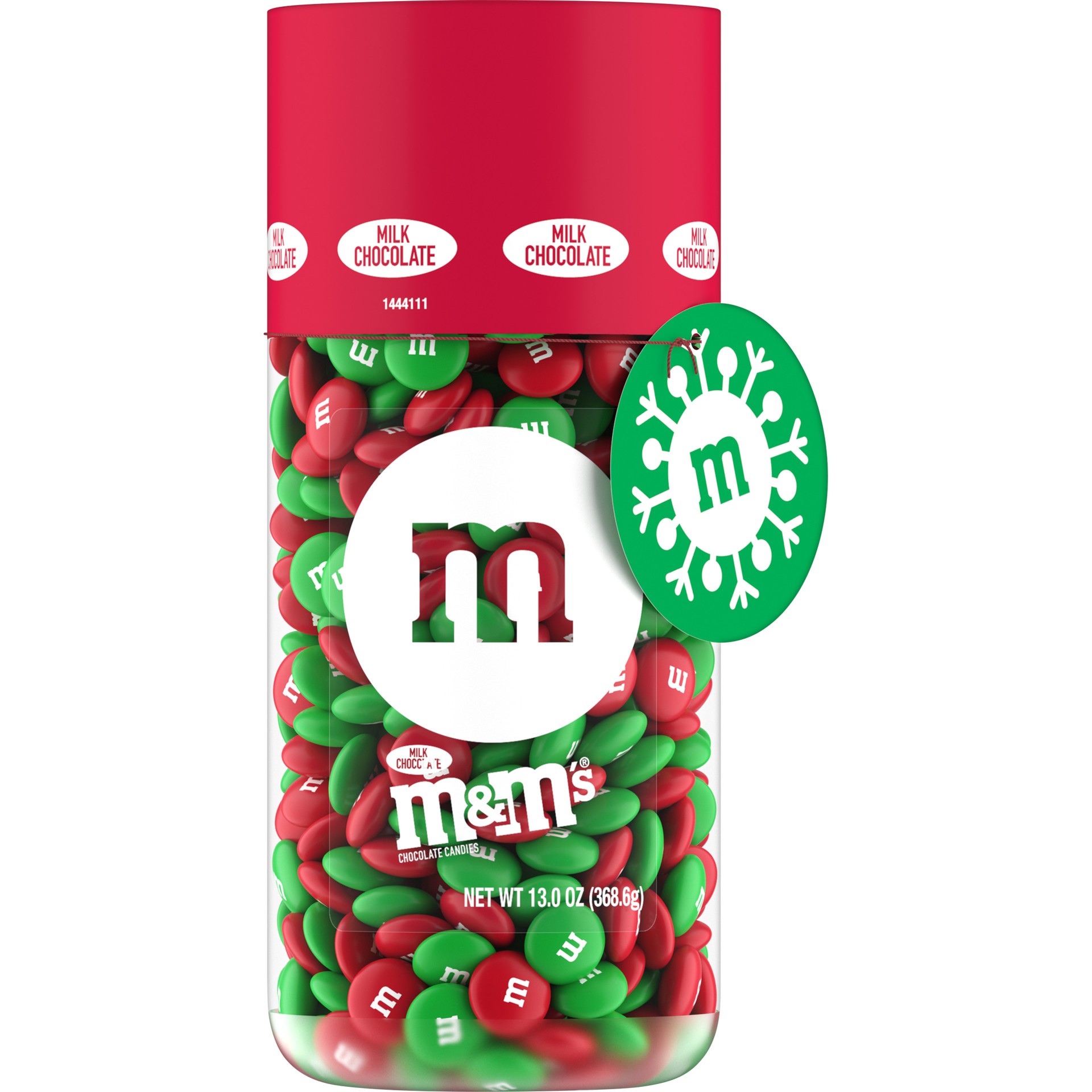 slide 1 of 8, M&M's Milk Chocolate Christmas Candy Gift 13-Ounce Jar, 13 oz