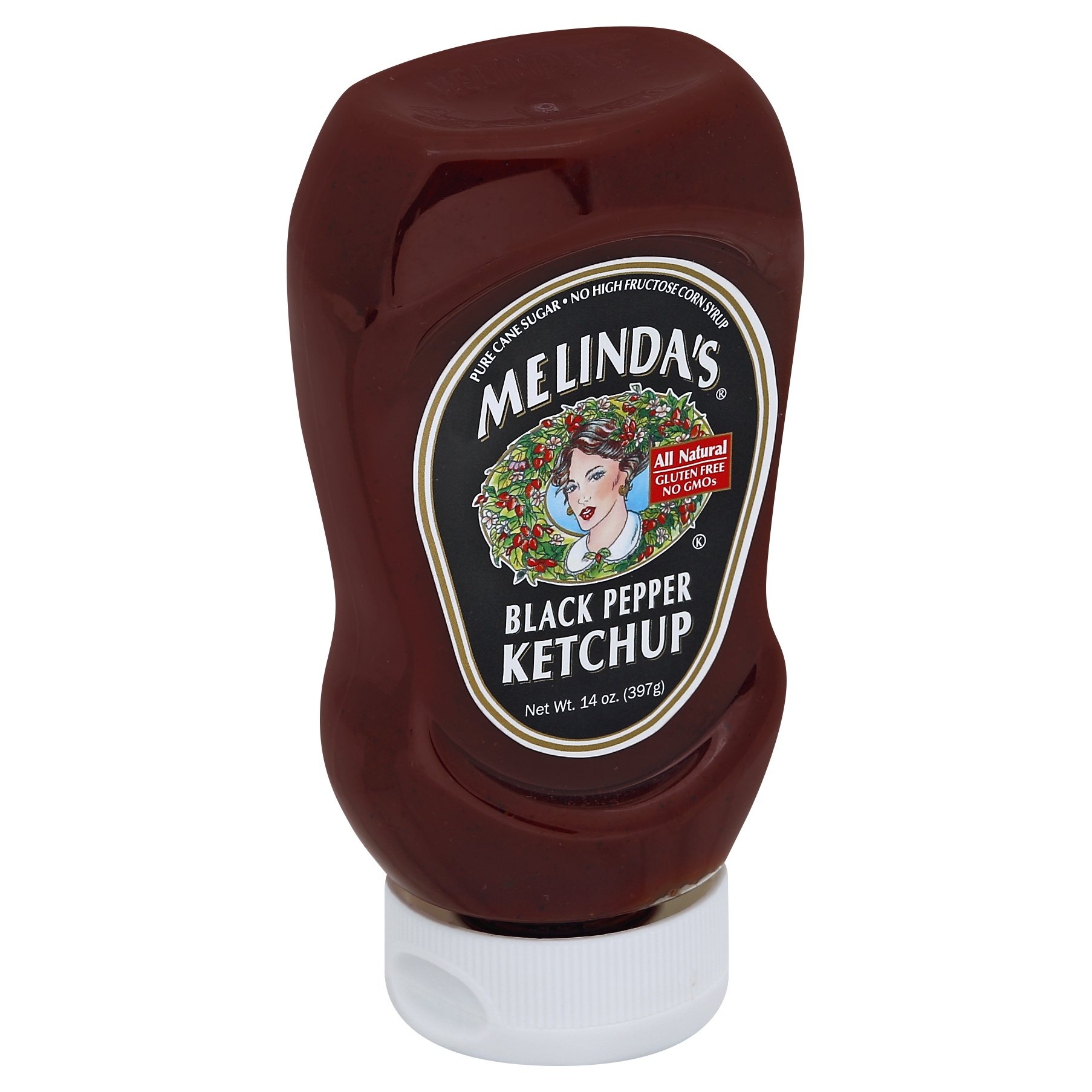 slide 1 of 1, Melinda's Melindas Black Pepper Ketchup, 14 fl oz