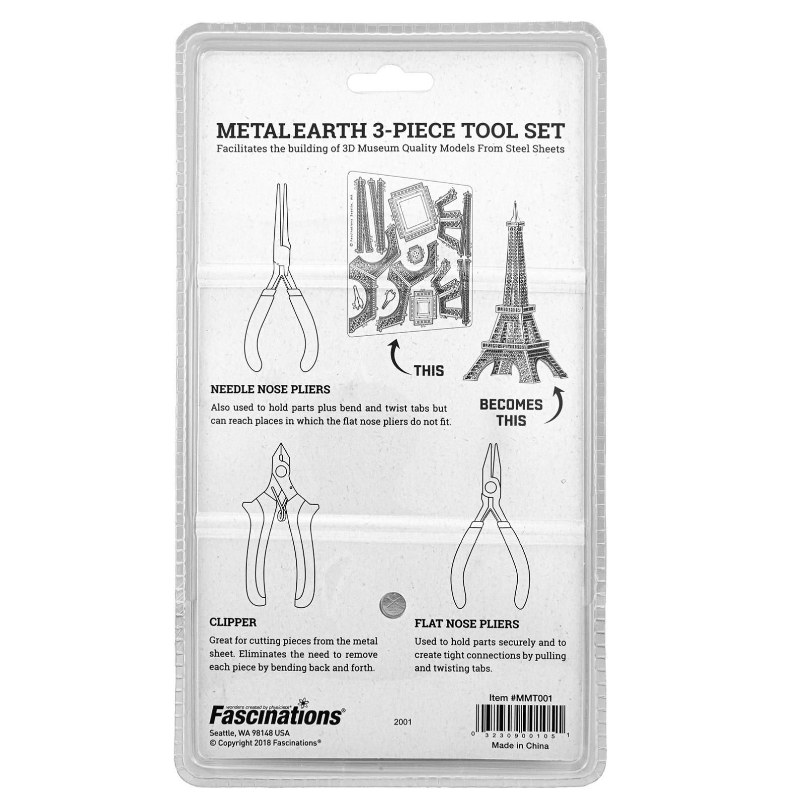 slide 5 of 6, Metal Earth Tool Kit, 5.7 in x 10.2 in x 0.8 in