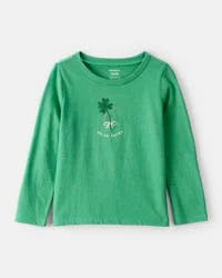 Carter's Toddler Girl St. Patrick's Day Shamrock Long-Sleeve Graphic Tee - Green Green 4T
