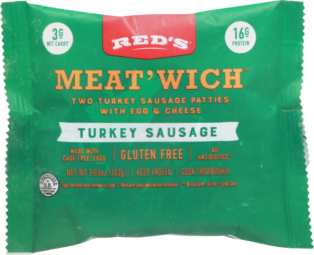 slide 11 of 14, Red's Gluten Free Meat'wich Turkey Sausage Burrito, 3.65 oz