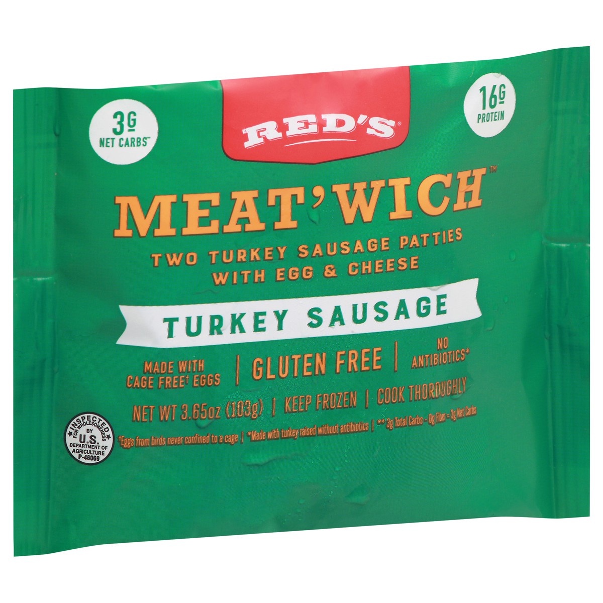 slide 5 of 14, Red's Gluten Free Meat'wich Turkey Sausage Burrito, 3.65 oz