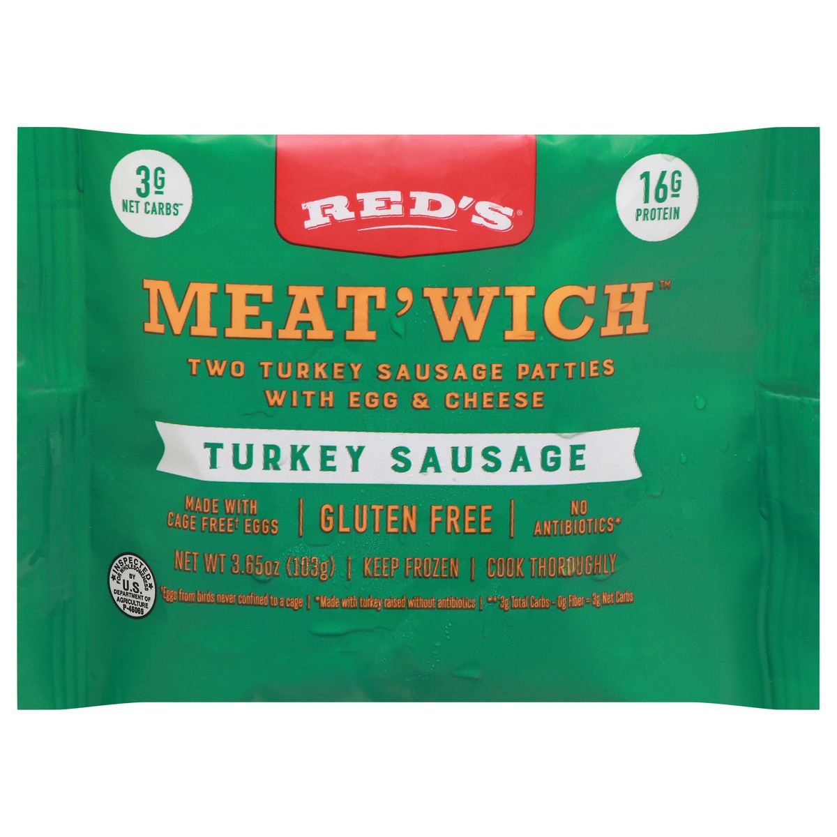 slide 6 of 14, Red's Gluten Free Meat'wich Turkey Sausage Burrito, 3.65 oz