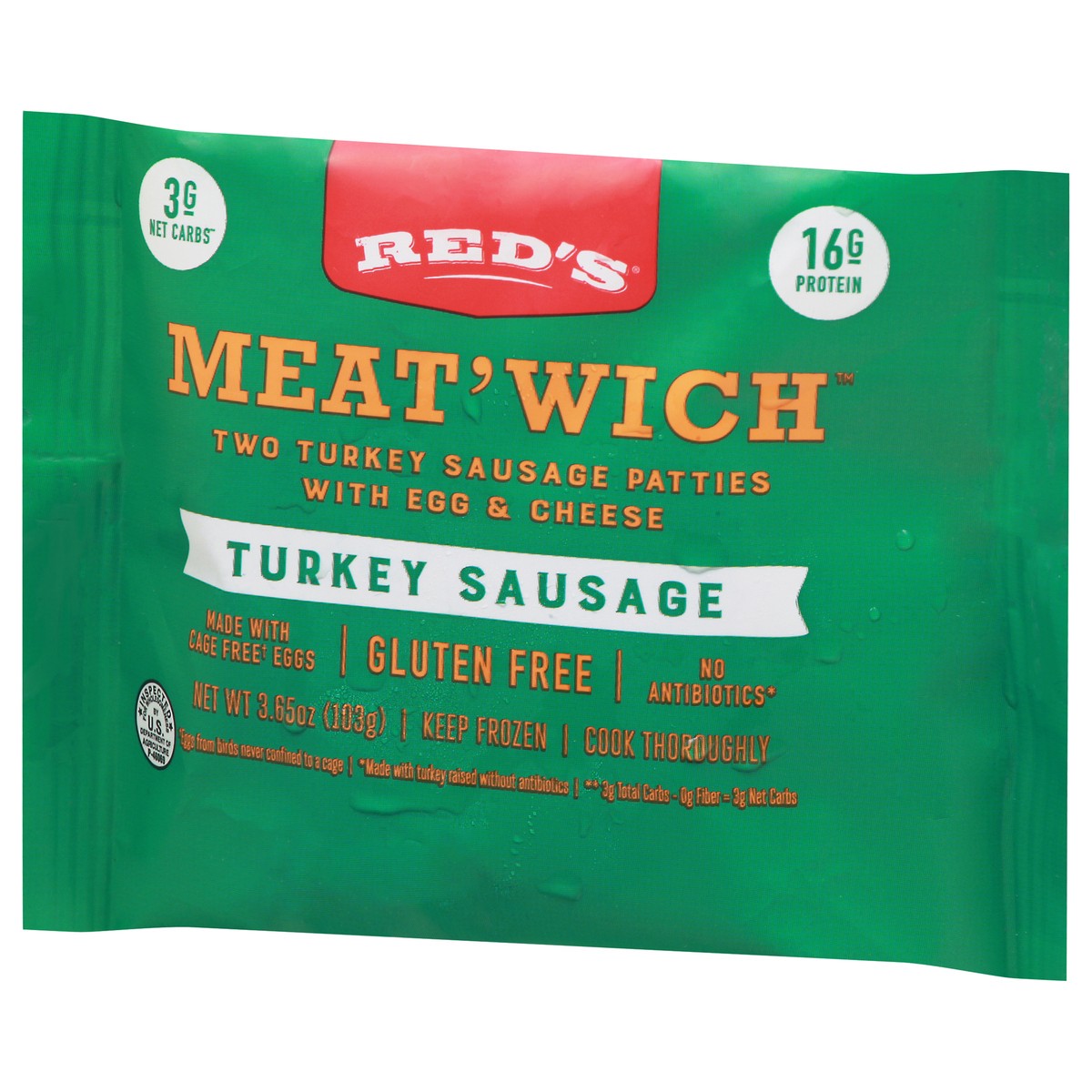 slide 14 of 14, Red's Gluten Free Meat'wich Turkey Sausage Burrito, 3.65 oz