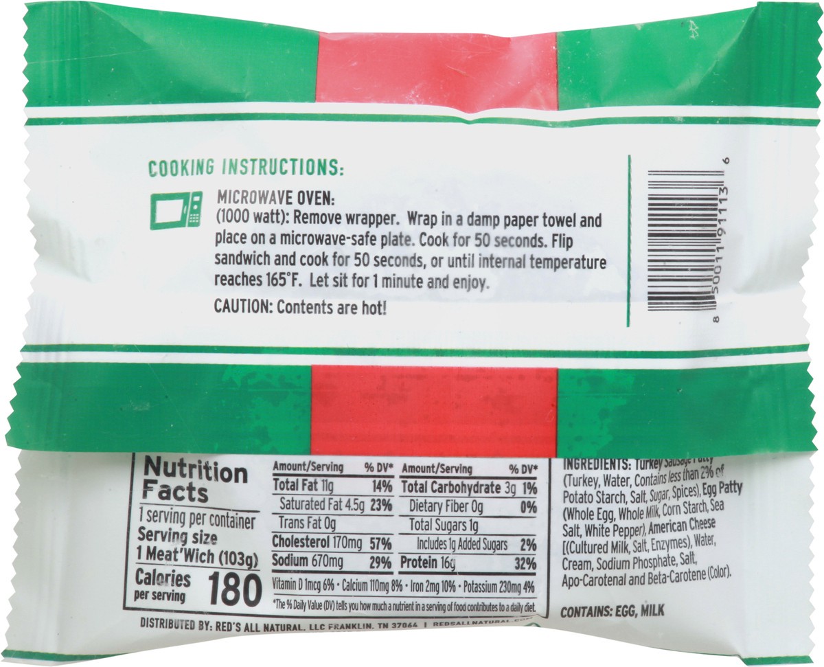 slide 3 of 14, Red's Gluten Free Meat'wich Turkey Sausage Burrito, 3.65 oz