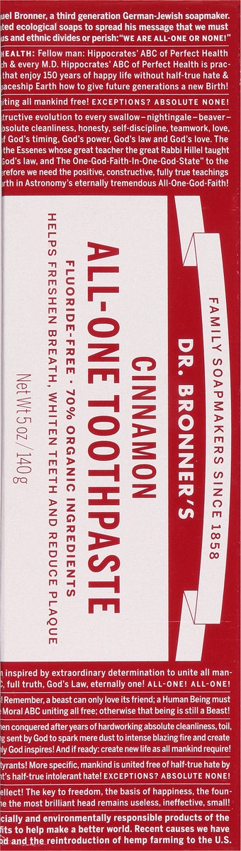 slide 9 of 9, Dr. Bronner's Cinnamon All-One Toothpaste 5 oz, 5 oz